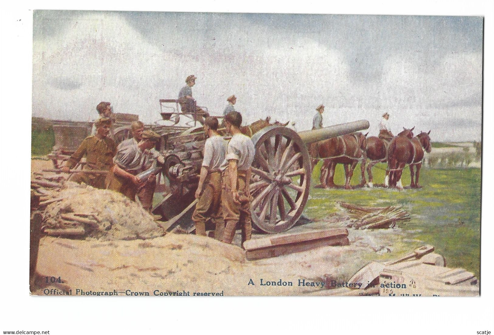 London  -   A London Heavy Battery In Action.   -   1914-1916 - War 1914-18