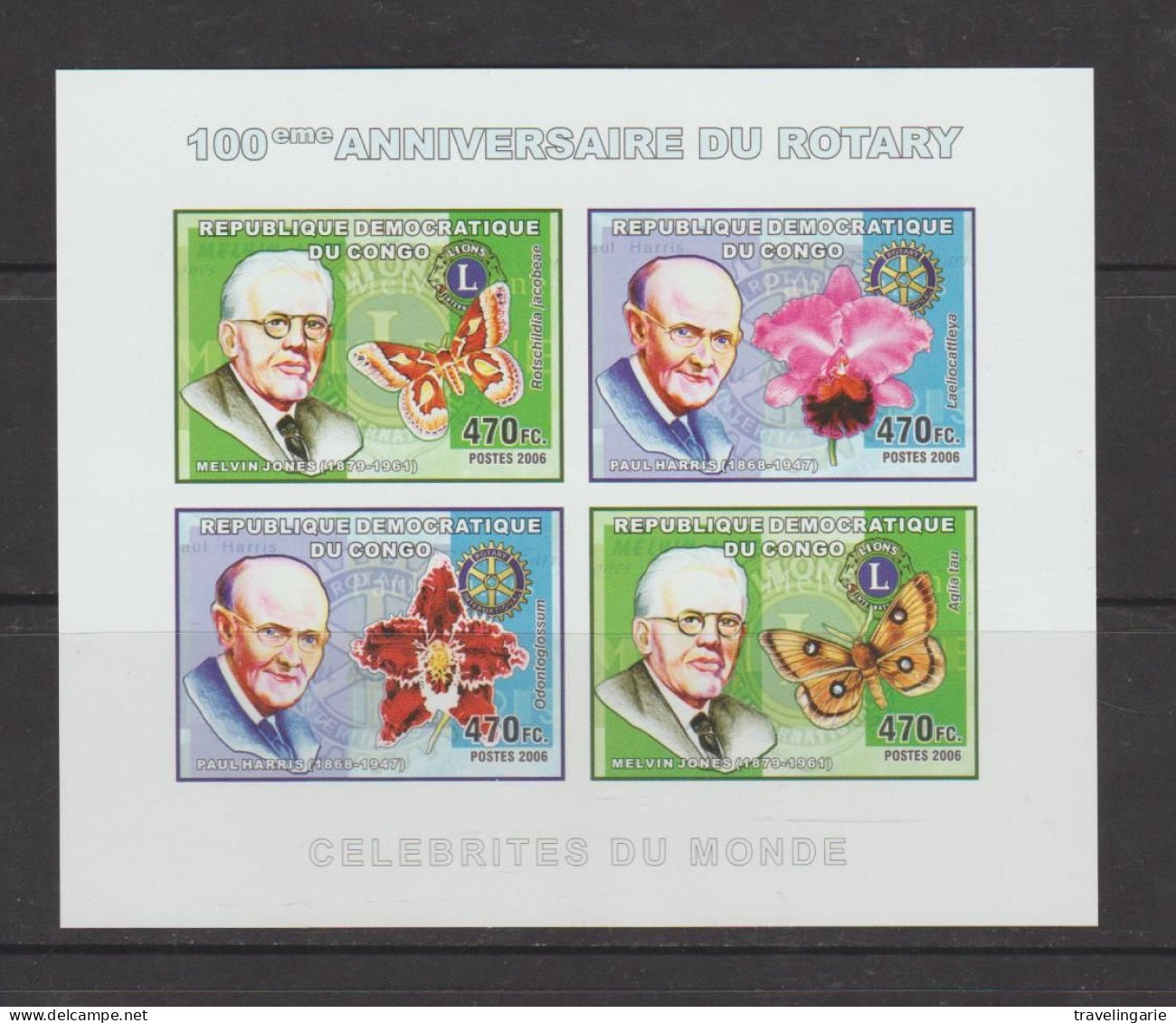 Democratic Republic Of Congo 2006 Rotary Centenary Sheetlet IMPERFORATE MNH ** - Ungebraucht