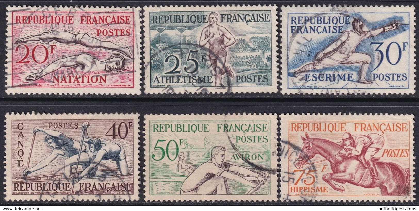 France 1953 Sc 700-5 Yt 960-5 Set Used - Usados