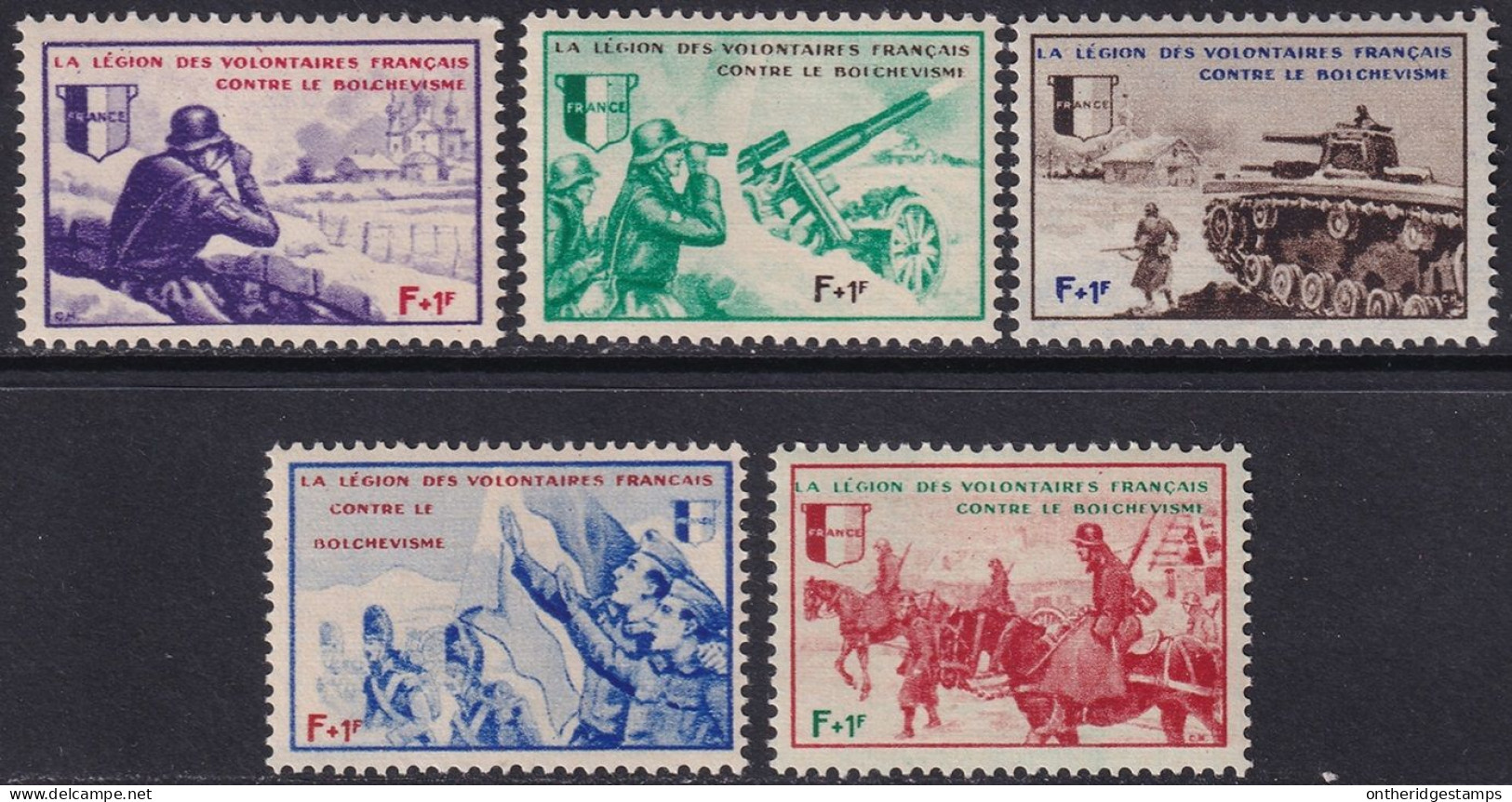 France 1942 Yt 6-10  Legion Des Volontaires Set MNH** - Unused Stamps