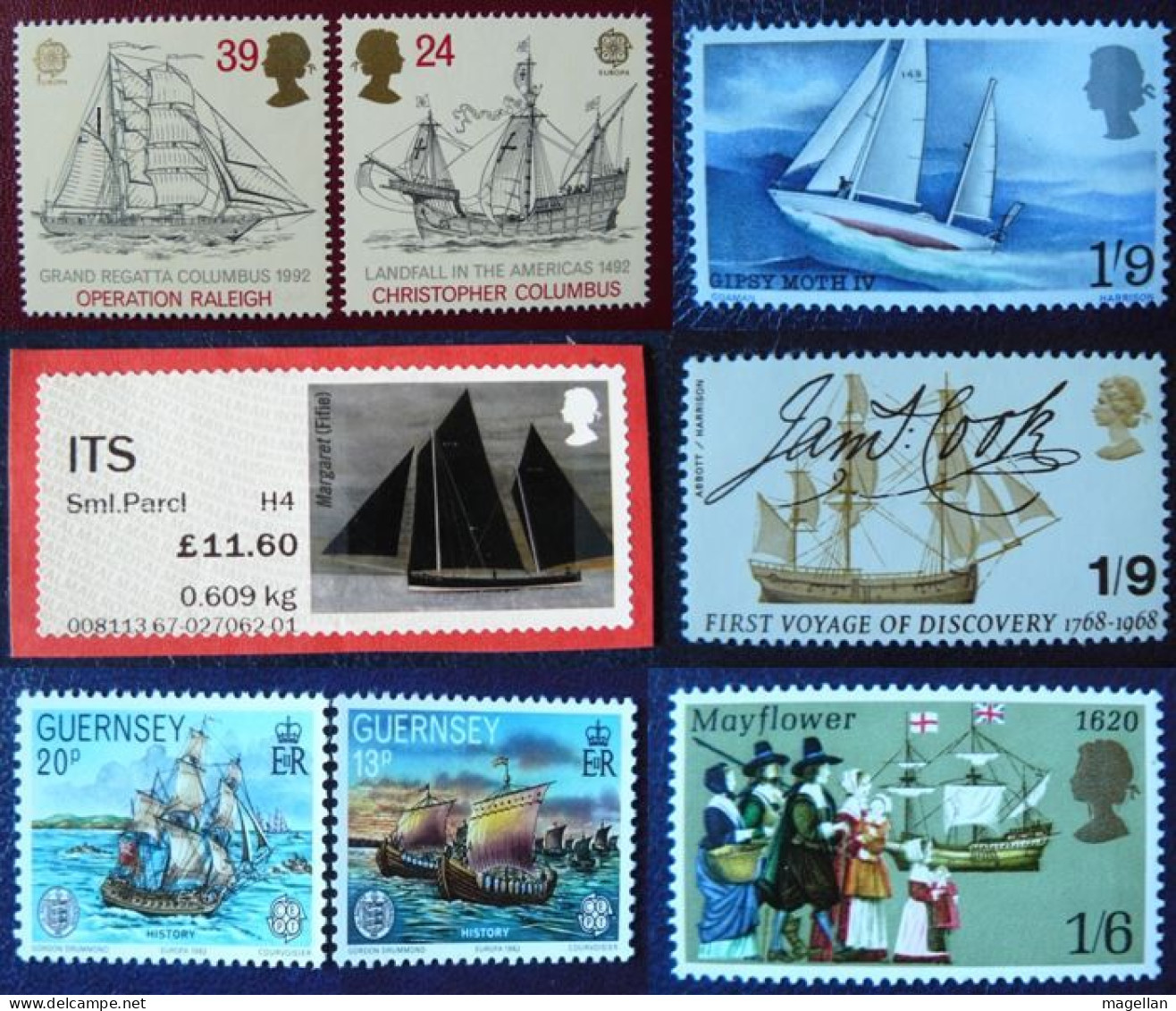 Gde-Bretagne Yv. 494 - 513 - 589 - 1619/1620 + Parcel Stamp & Guernesey 248-249 Neufs ** (MNH) - Bateaux - Voiliers - Ships