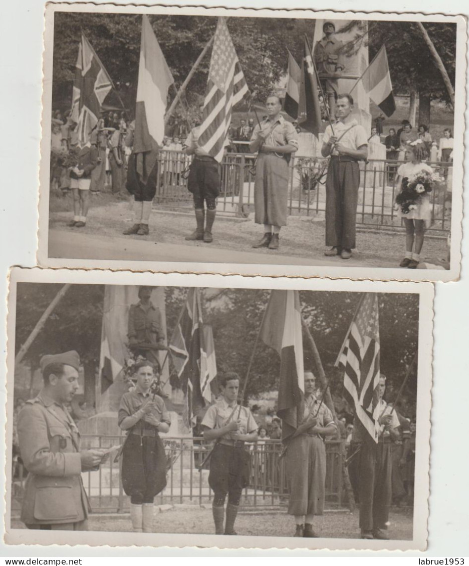 2 Cartes Photos  -  Commémoration - Drapeaux ; à Identifier  (G.2533) - To Identify