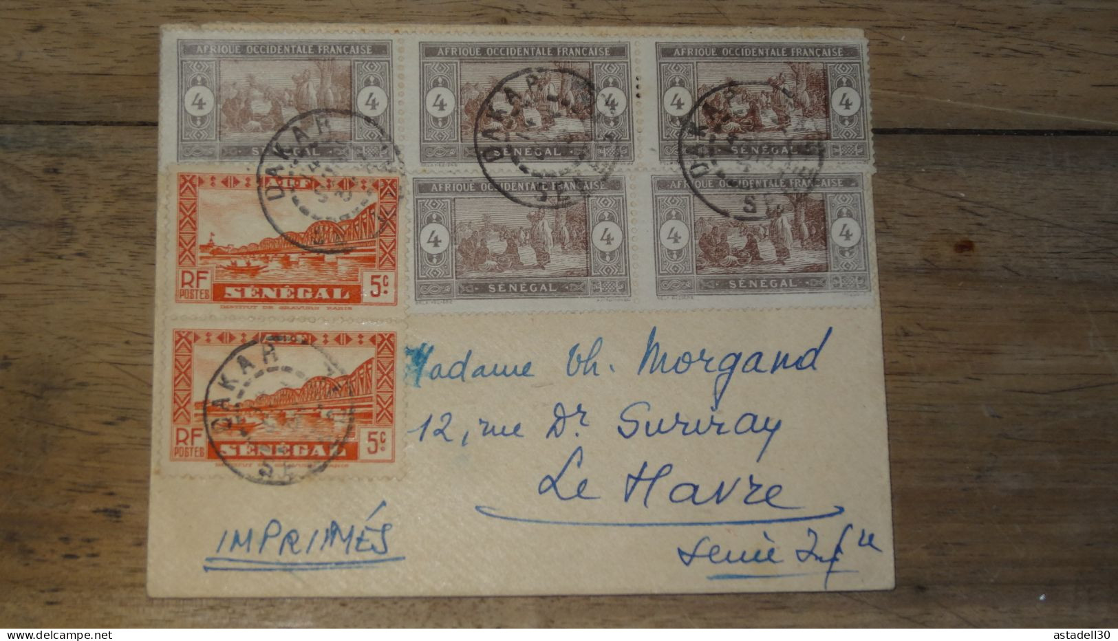 Enveloppe, Imprimés, DAKAR, SENEGAL - 1939   ........... Boite1 ........... 240424-31 - Cartas & Documentos