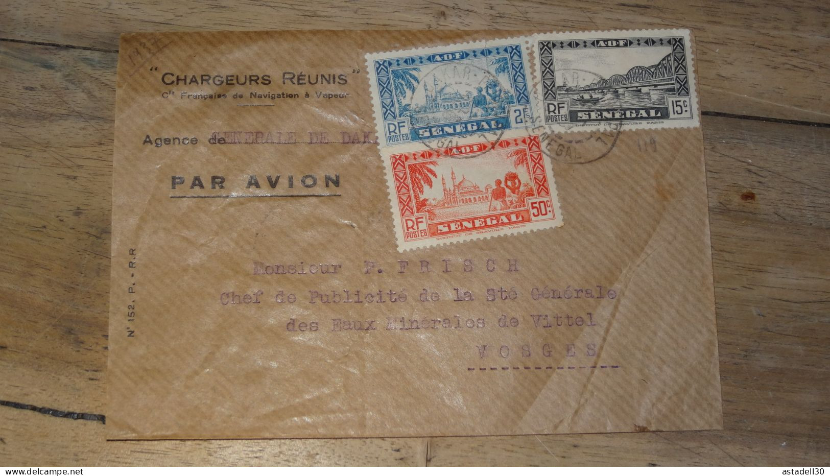 Enveloppe, Par AVION,  DAKAR, SENEGAL - 1937   ........... Boite1 ........... 240424-32 - Covers & Documents