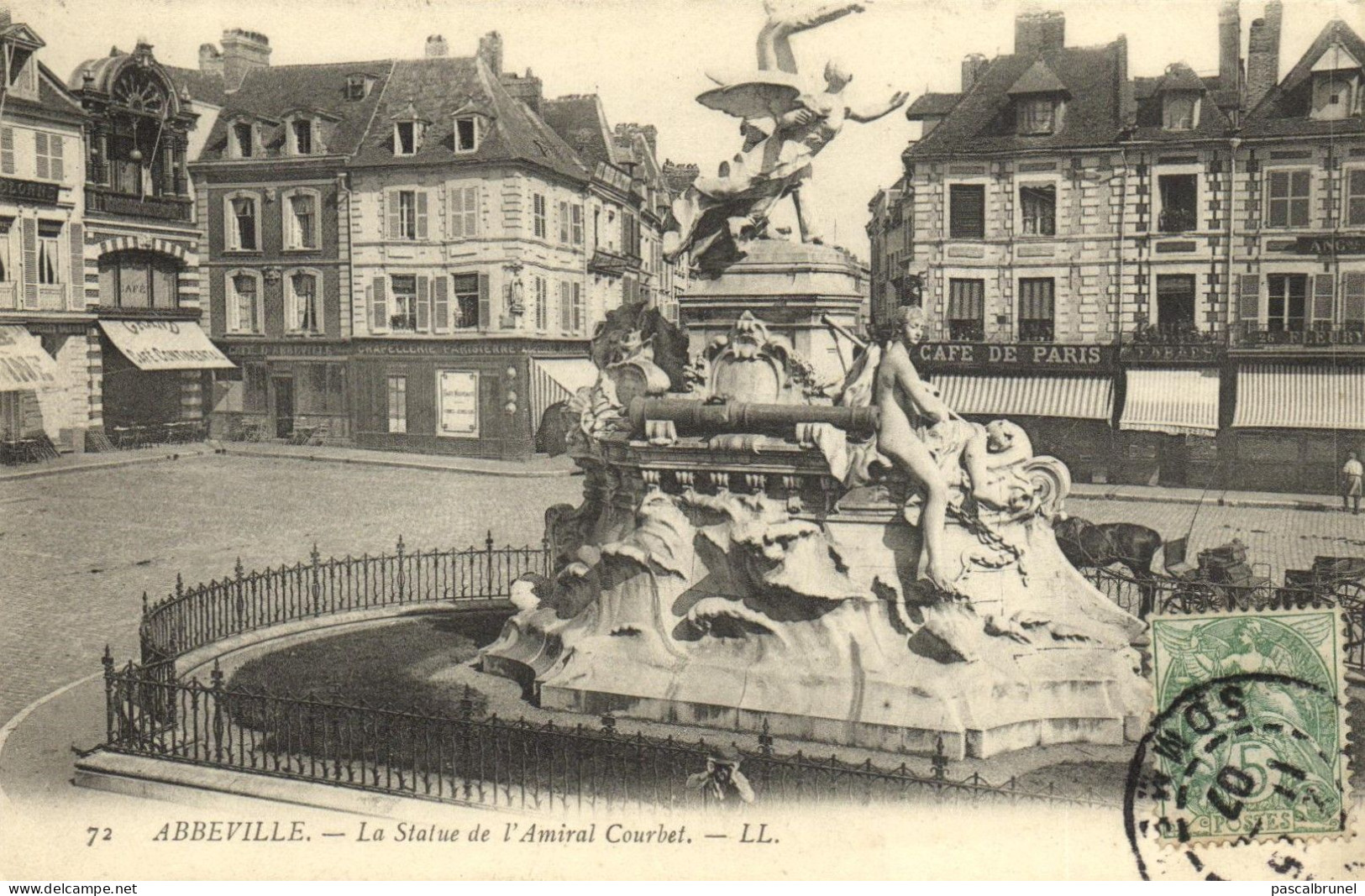 ABBEVILLE - LA STATUE DE L'AMIRAL COURBET - Abbeville