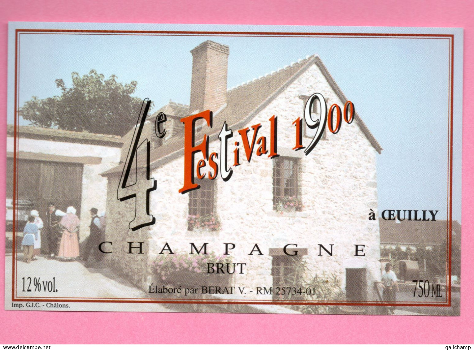 Etiquette De Champagne    BERAT    4 Eme Festival 1900 - Champagner