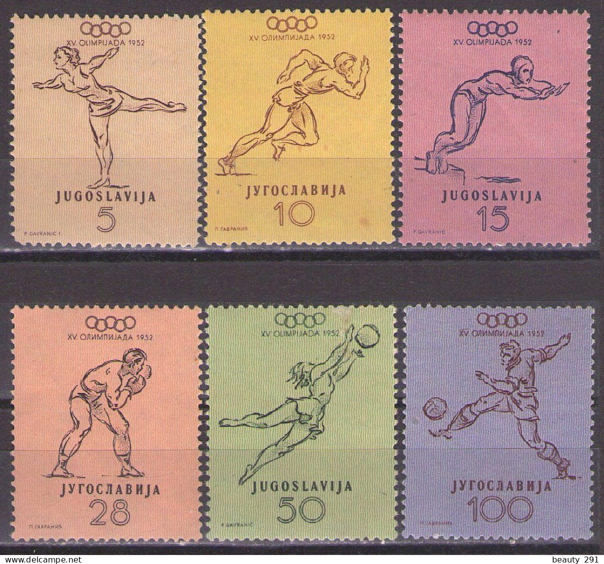 Yugoslavia 1952 - Summer Olympic Games-Helsinki - Mi 698-703 - MNH** - Neufs