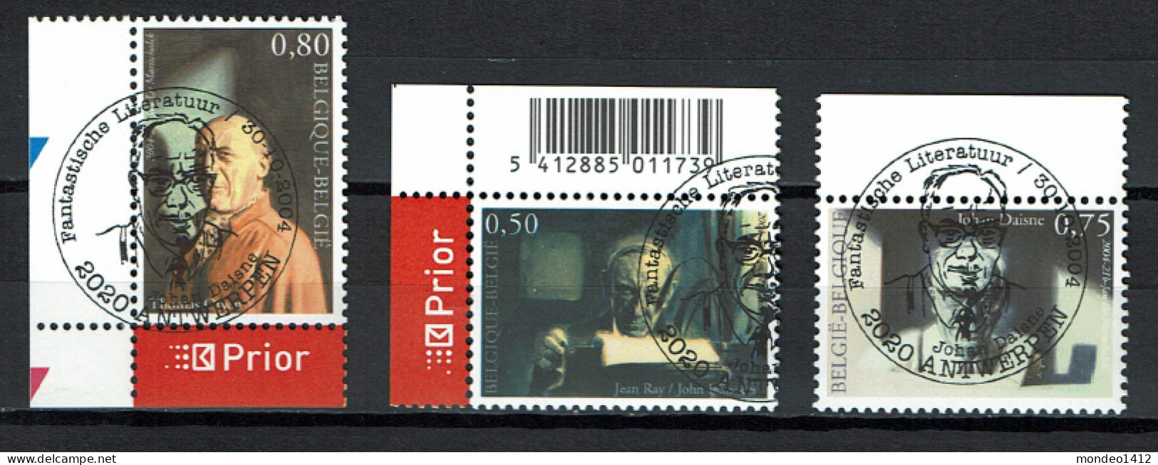 België OBP 3326/3328 Literature Belgian Writers - Used Stamps