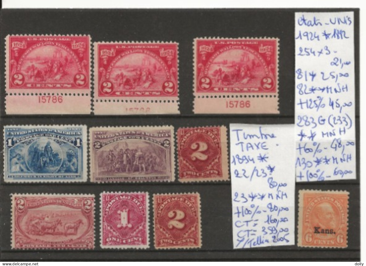 TIMBRES DES ETATS-UNIS NEUF**MNH TIMBRE DE SERVICE 1924 Nr VOIR SUR PAPIER AVEC TIMBRES COTE 359.00 € - Unused Stamps