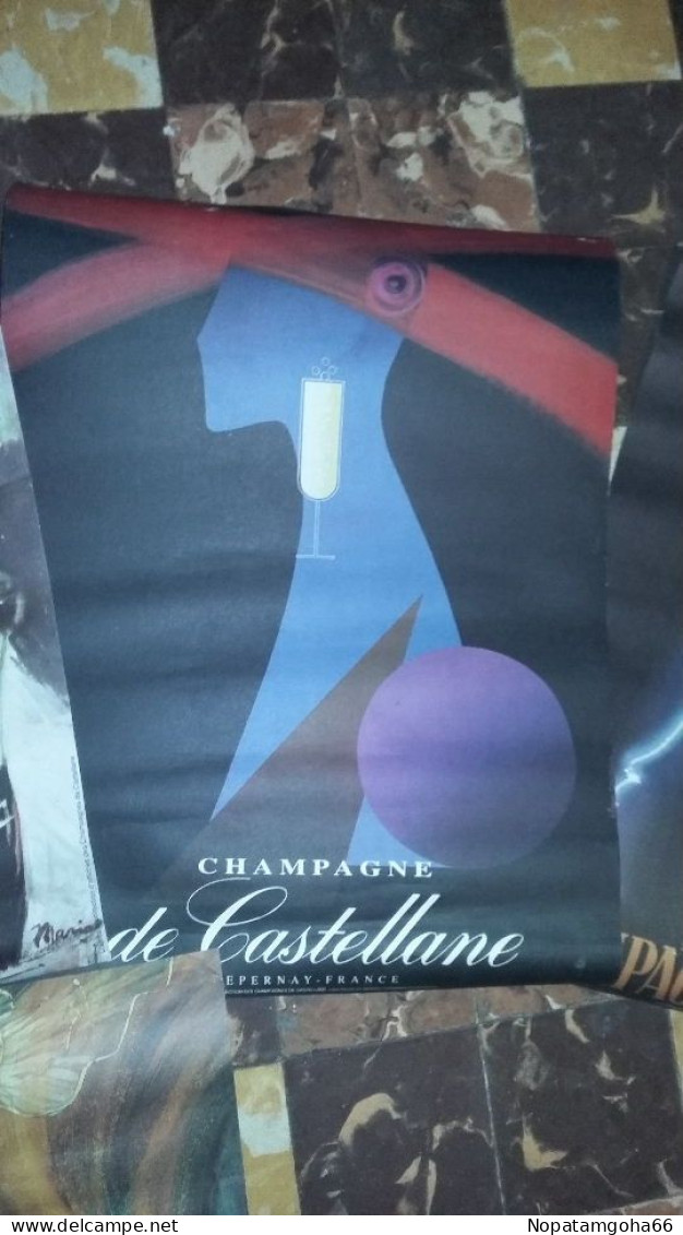 5 Affiches Vintage Champagne De Castellane - Posters