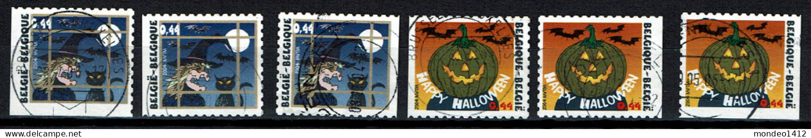 België OBP 3324/3325 - Halloween Pumpkin - Witch - Usados