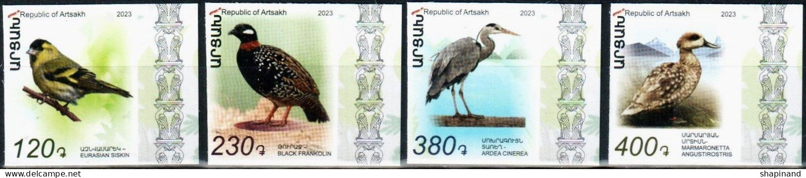 Artsakh 2023 "Fauna.Birds" 4v (imperforated) Quality:100% - Armenië