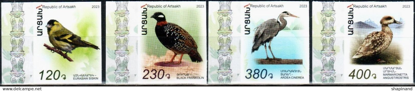 Artsakh 2023 "Fauna.Birds" 4v (imperforated) Quality:100% - Arménie