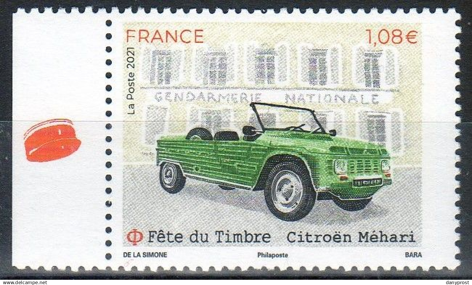 FR 2021-Issu Du BLOC FEUILLET "  FETE DU TIMBRE - Citroen Méhari  " 1 Timbre à 1.08 € - Neuf** - Unused Stamps