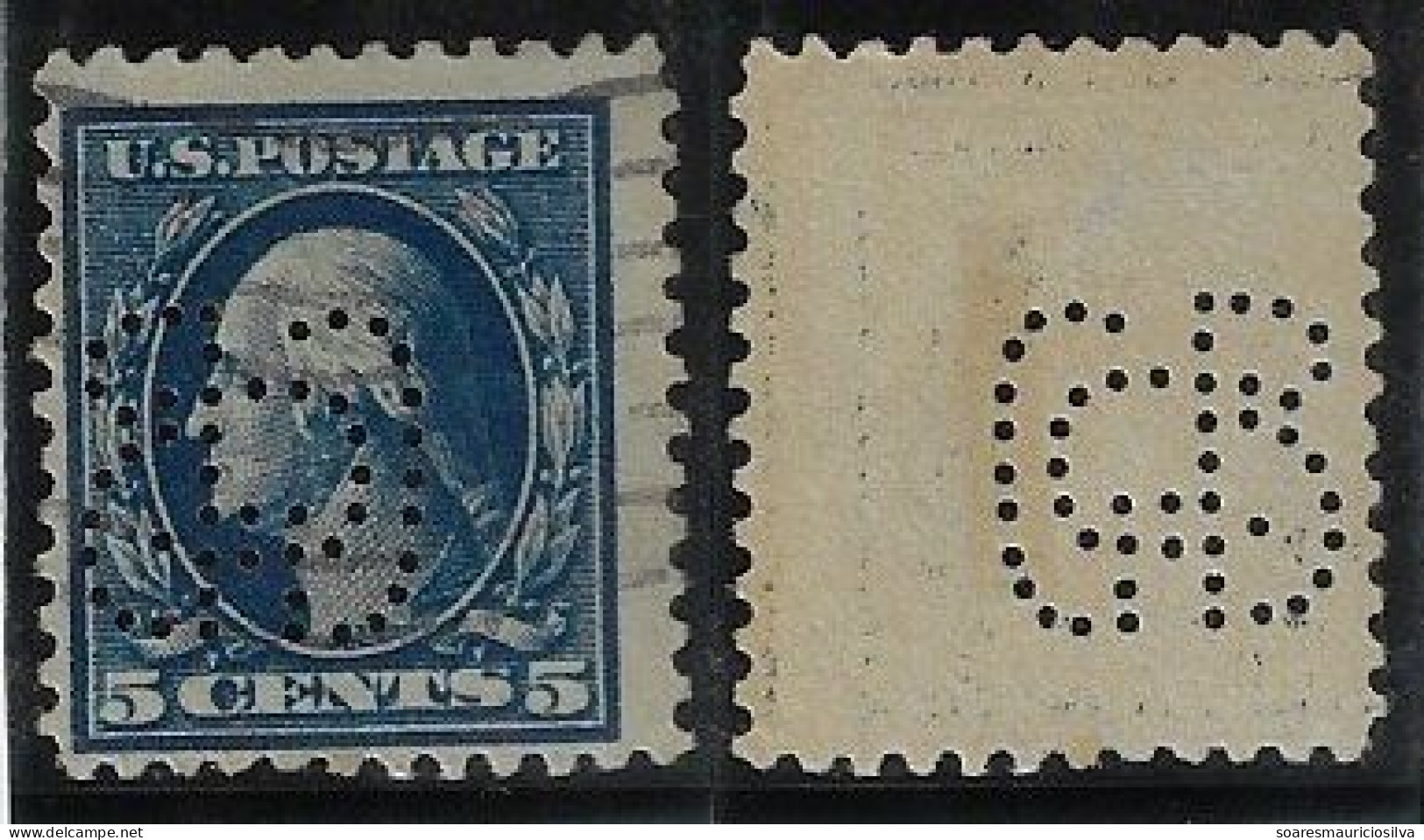 USA United States Stamp With Perfin Monogram Weave To Identity GCB Or GBC Lochung Perfore - Zähnungen (Perfins)