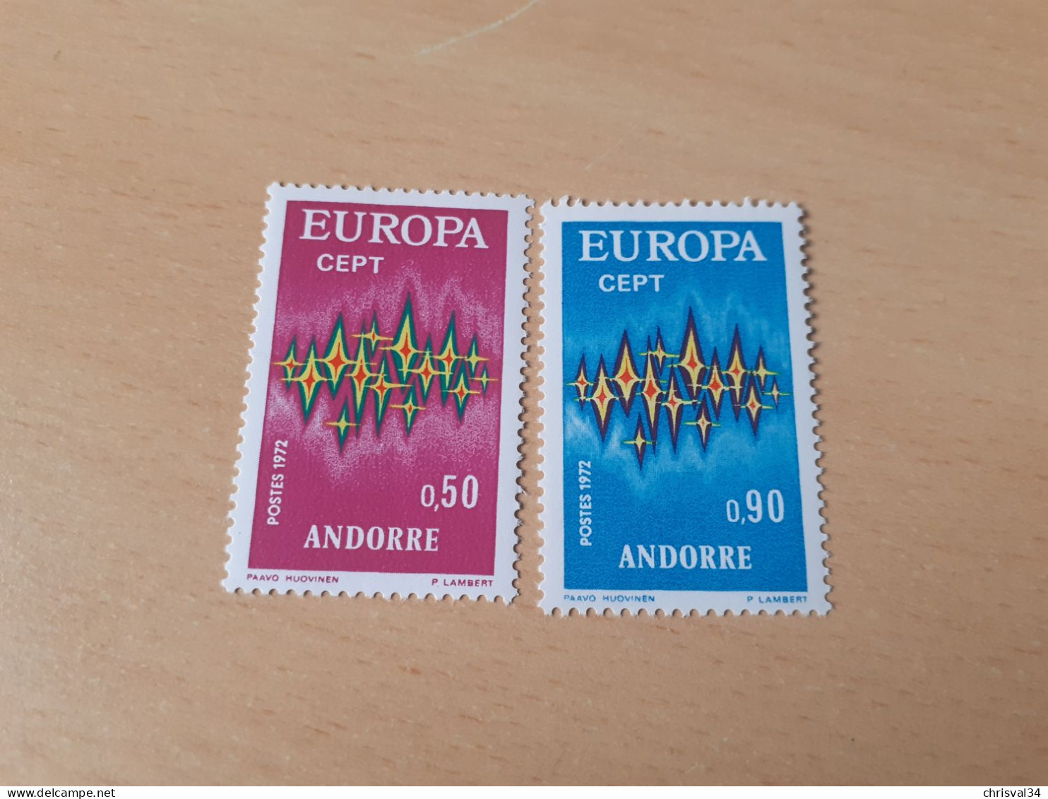 TIMBRES   ANDORRE  FRANCAIS   ANNEE   1972   N  217  /  218   COTE  40,00  EUROS   NEUFS  LUXE** - Unused Stamps