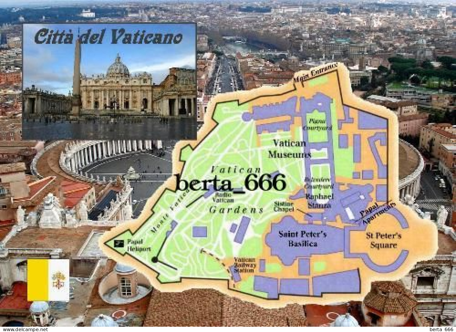 Vatican City State Map New Postcard * Carte Geographique * Landkarte - Vaticano