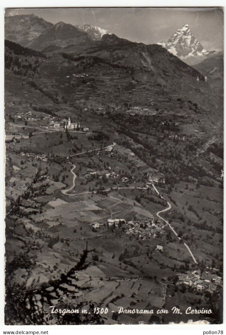 TORGNON - PANORAMA CON M. CERVINO - AOSTA - 1966 - Aosta