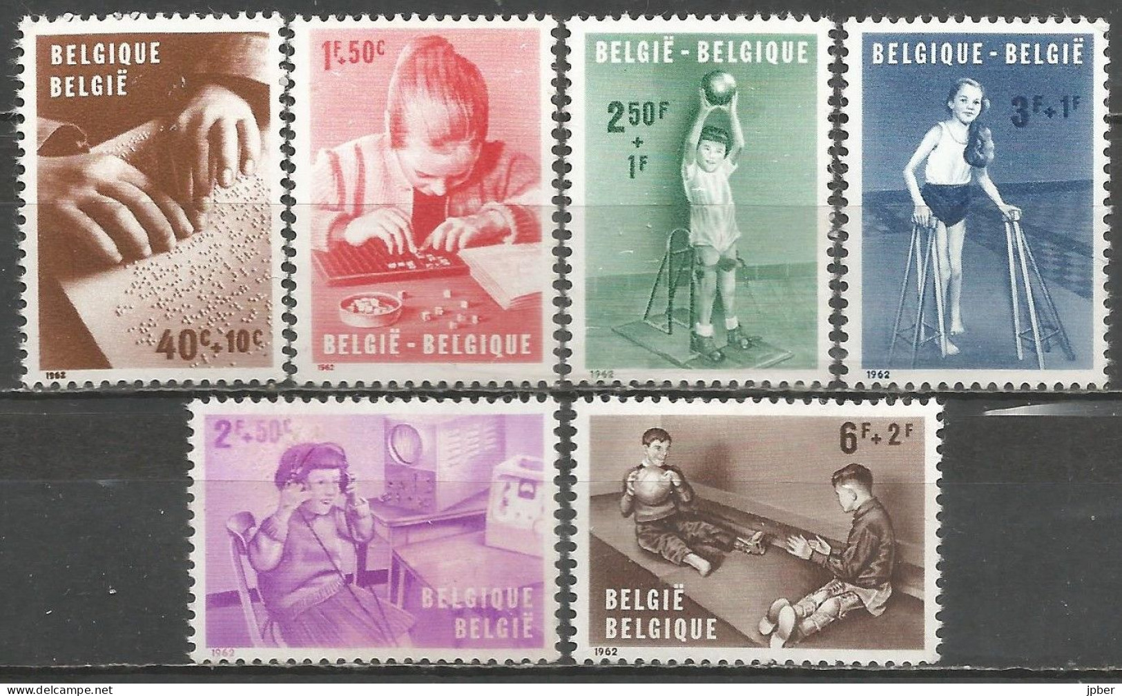 Belgique -Enfant Handicapé - Braille, Sourd-muet, Oscillographe, Paralysie, Poliomyélite - N°1225 à 1230 ** - Unused Stamps