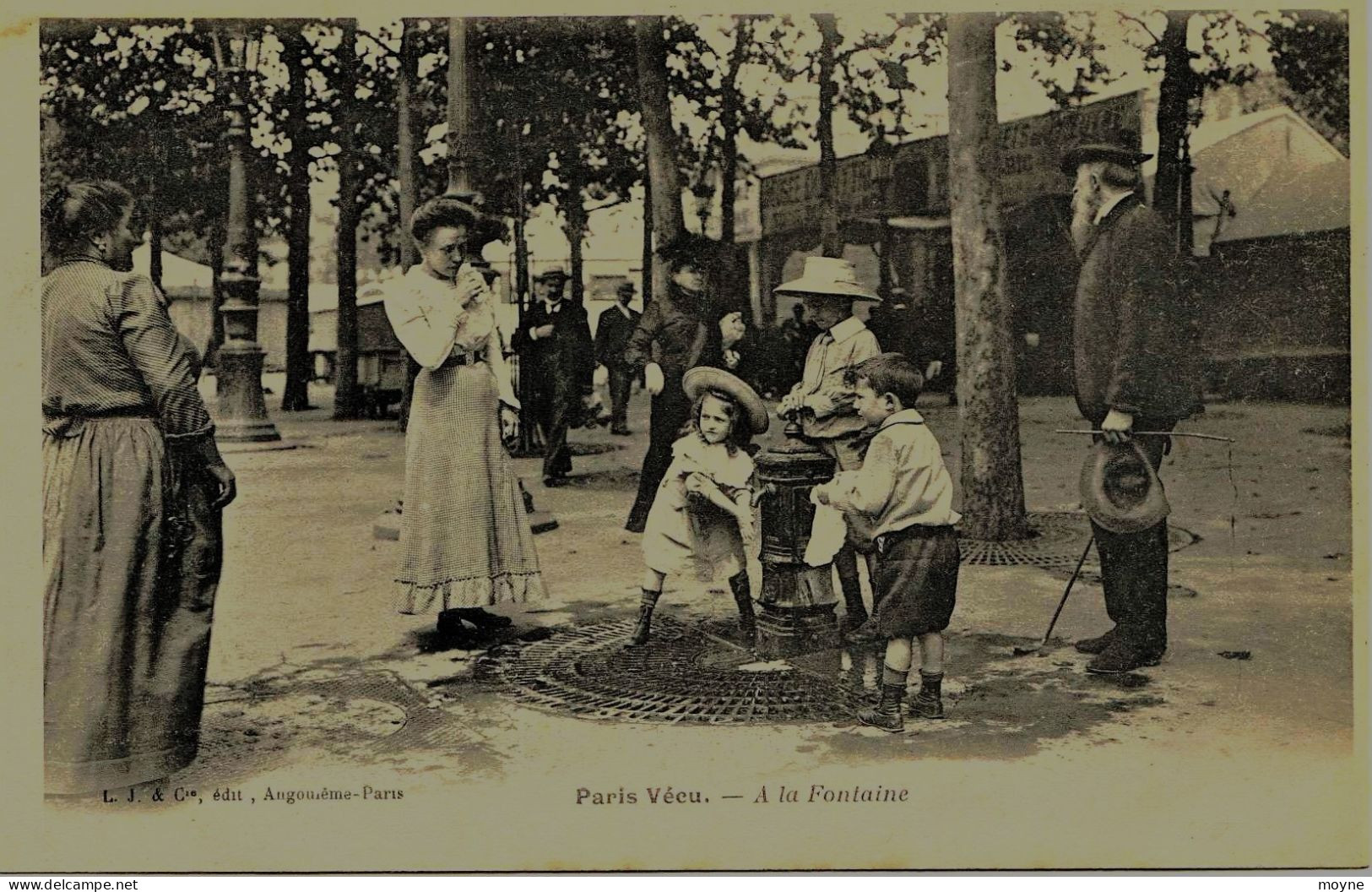 1845 -  PARIS  VECU  -  A  LA  FONTAINE   Dos Séparé - Petits Métiers à Paris