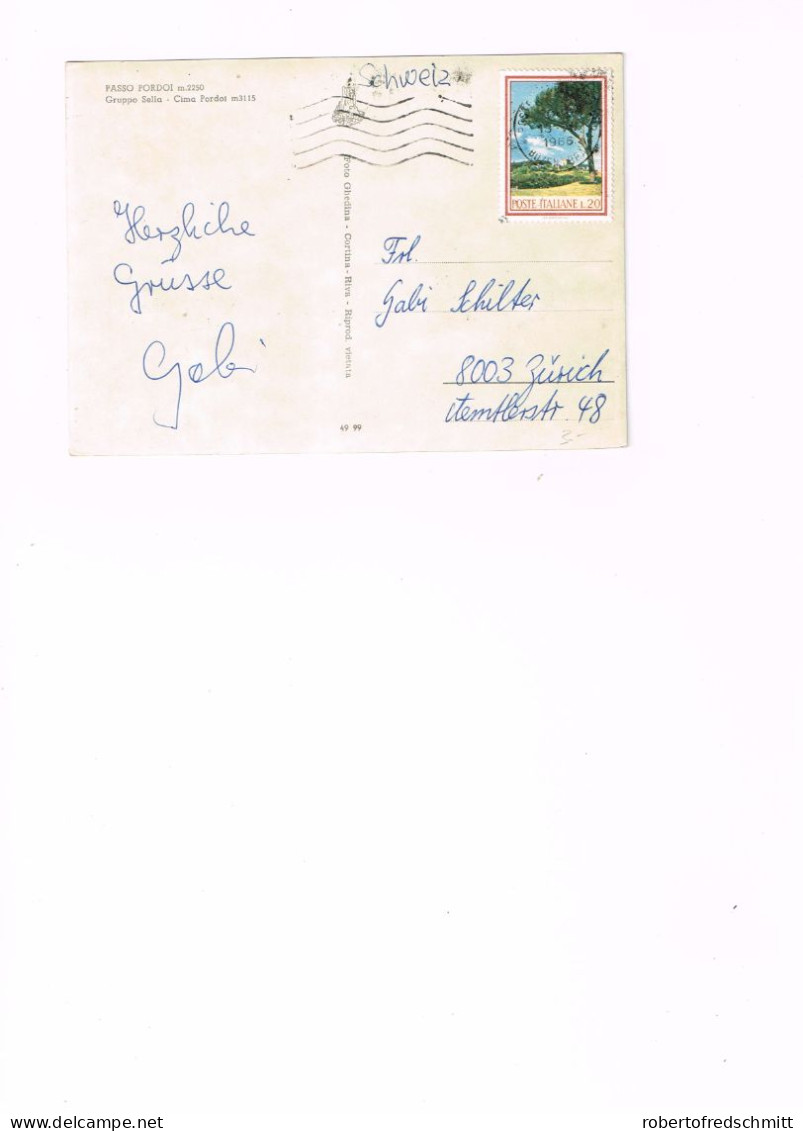 Postkarte, Passo Pordoi 2250m, Gelaufen 1966 - Collections & Lots