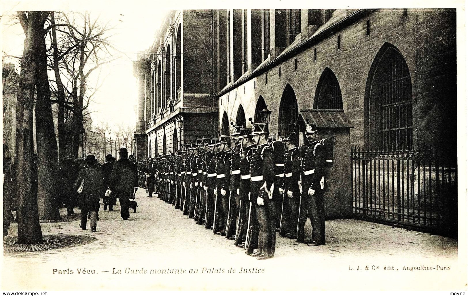 1847 -  PARIS  VECU  -  LA GARDE MONTANTE  AU  PALAIS  DE  JUSTICE    Circulée En 1905 Dos Séparé - Ambachten In Parijs