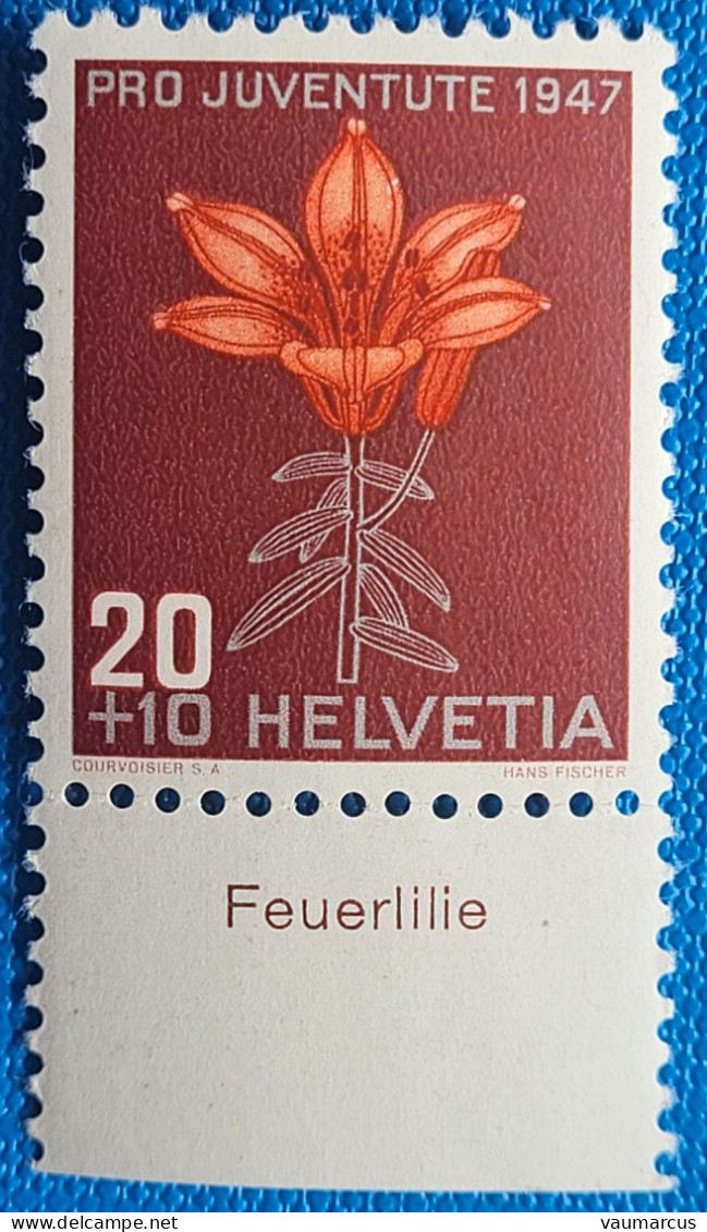 1947 Zu J 123 PRO JUVENTUTE Avec TABS En Allemand ** / MNH - Unused Stamps