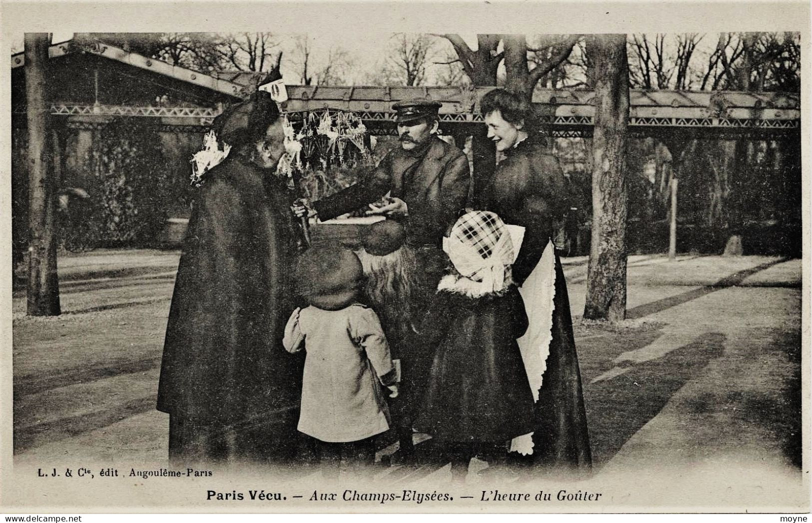 1848 - PARIS  VECU  -  L' HEURE  DU  GOUTER   AUX  CHAMPS  ELYSEES  - Dos Non Séparé  Non  Circulée - Petits Métiers à Paris