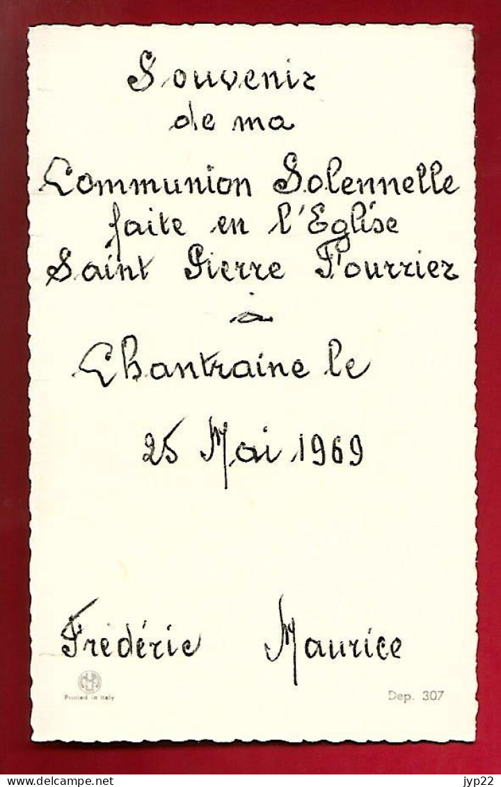 Image Pieuse Ed MLA 307 Donner Son Coeur à Jésus ... Communion Frédéric Maurice Chantraine 25-05-1969 - Images Religieuses