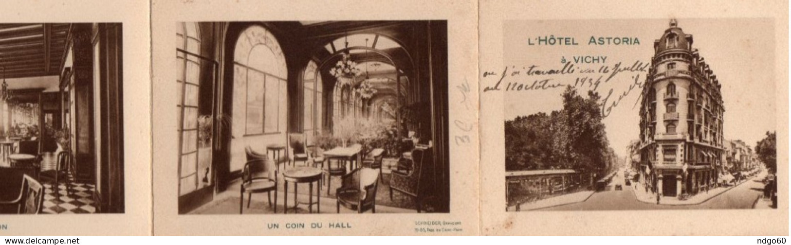 Vichy - Hôtel Astoria - Petit Dépliant Touristique , Format Carte Postale , En 3 Volets - Toeristische Brochures