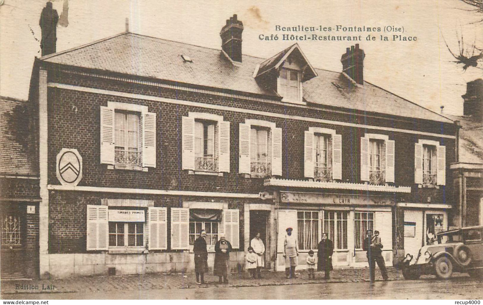 60 BEAULIEU LES FONTAINES  Café Hôtel Restaurant De La Place    2 Scans - Andere & Zonder Classificatie