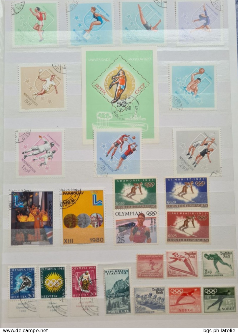 Collection de timbres sur le thème des Jeux olympiques.