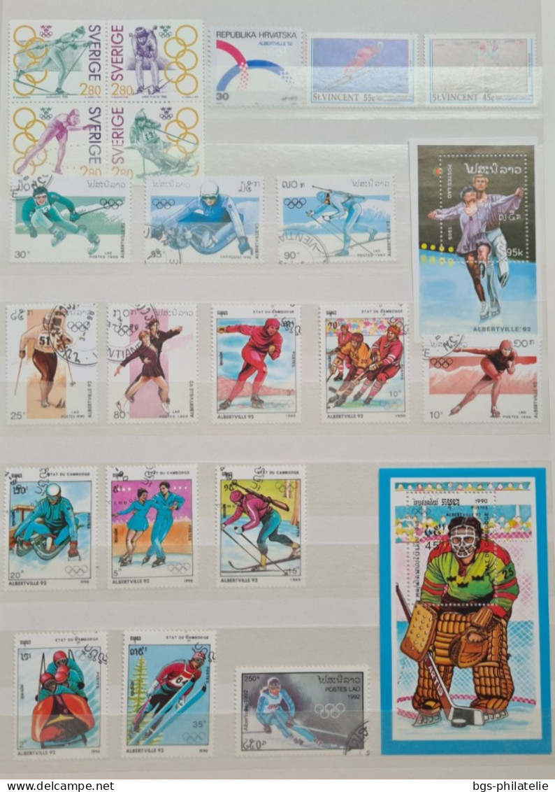 Collection de timbres sur le thème des Jeux olympiques.