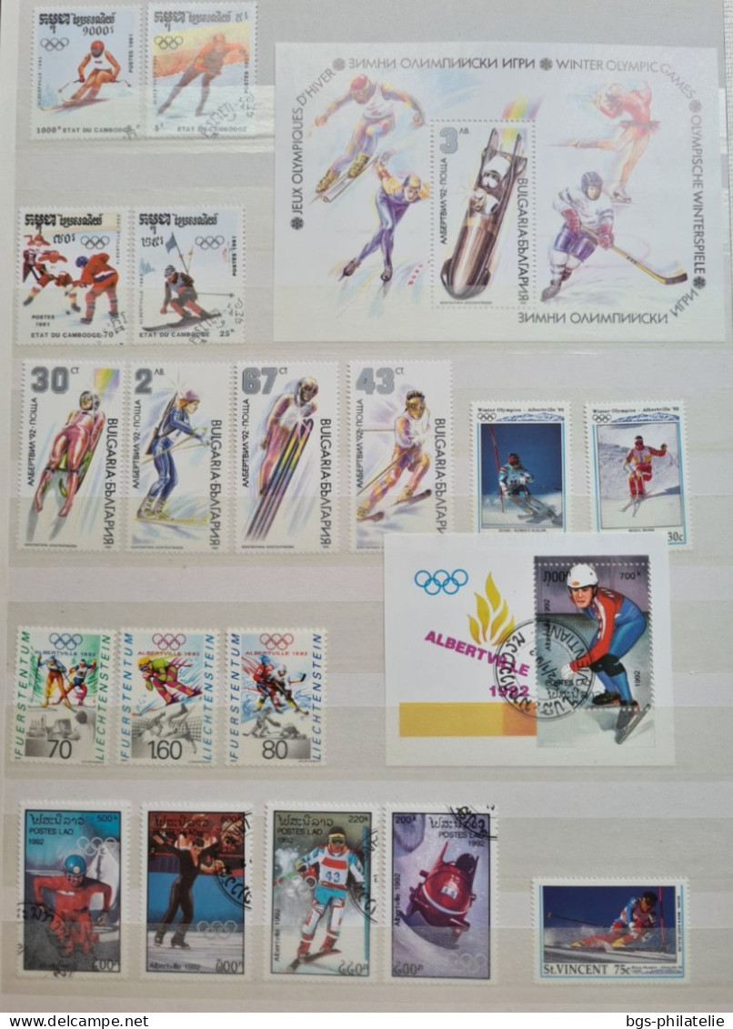 Collection de timbres sur le thème des Jeux olympiques.