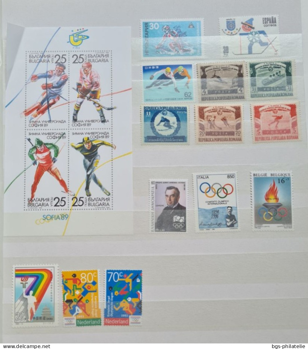 Collection de timbres sur le thème des Jeux olympiques.