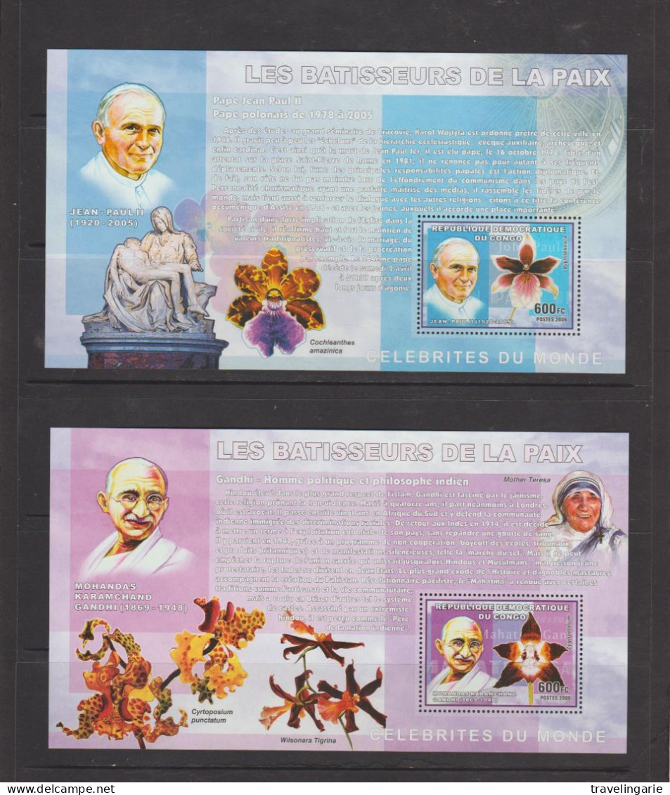 Democratic Republic Of Congo 2006 Builders Of Peace S/S Set MNH ** - Nuevos