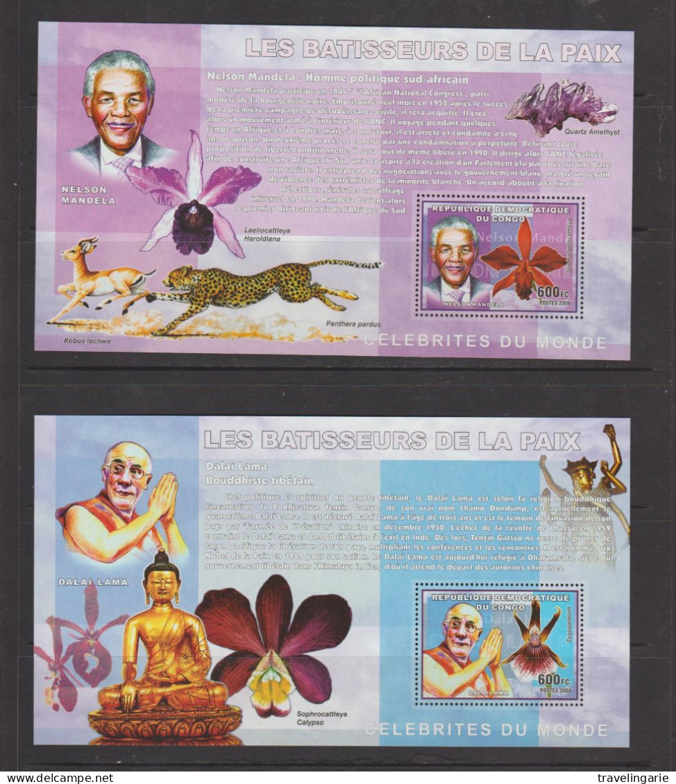 Democratic Republic Of Congo 2006 Builders Of Peace S/S Set MNH ** - Nuevos