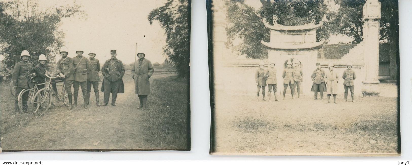 2 Petites Photos Officiers Coloniaux - Guerre, Militaire