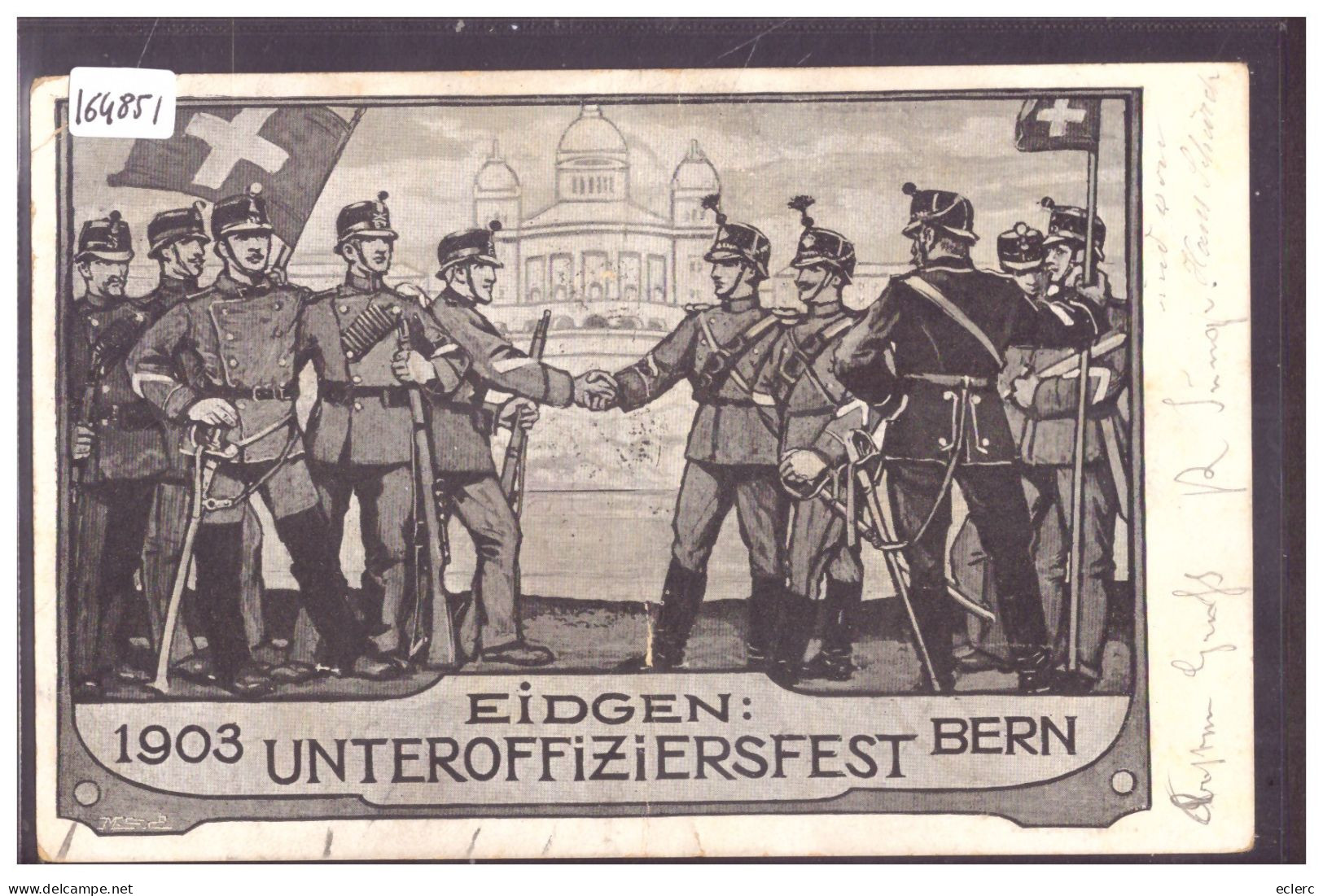 BERN - EIDG. UNTEROFFIZIERSFEST 1903 - B ( MINI PLI D'ANGLE ET PLI EN BAS ) - Berna