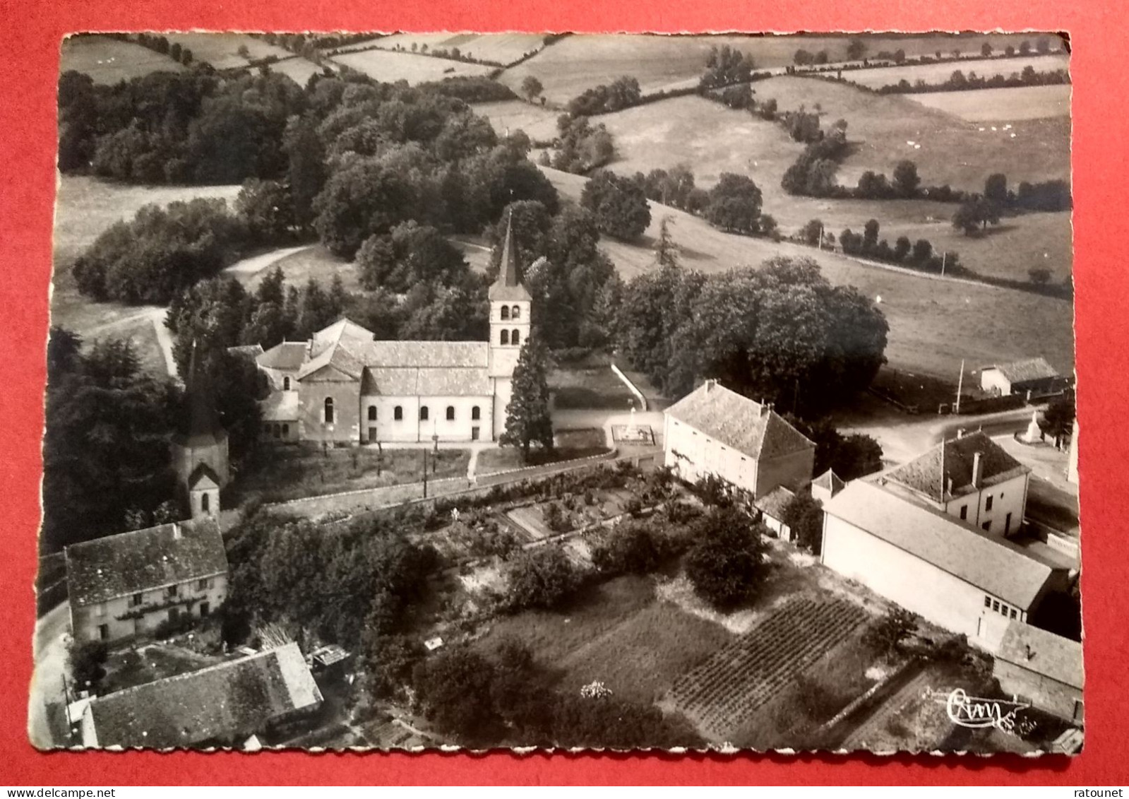 71 - Saint Christophe En Brionnais - CPSM 258-22 A - Eglise / Vue Aérienne - éd CIM * Flamme "la Clayette" - Sonstige & Ohne Zuordnung