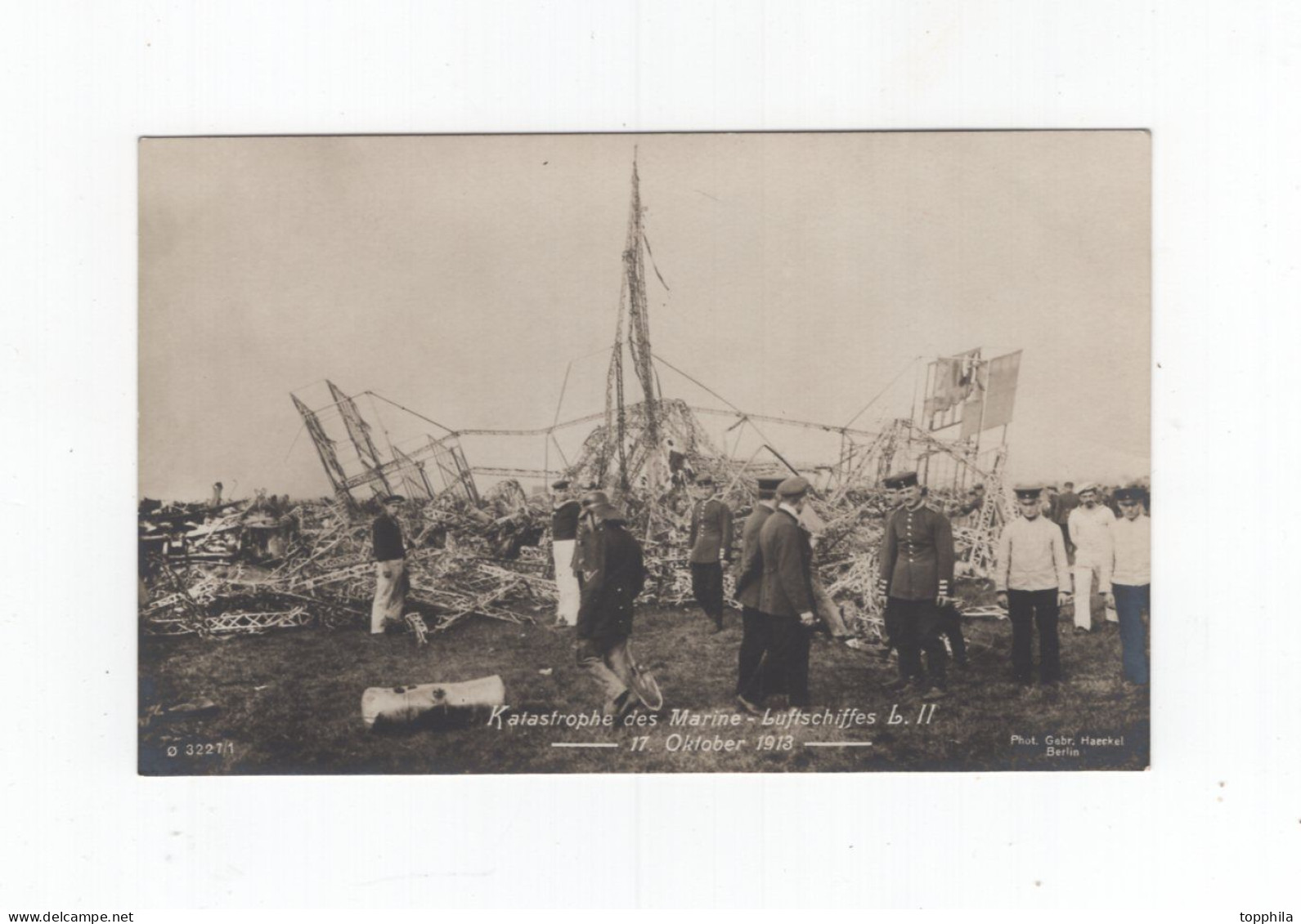 1913 Dt. Reich Photokarte Zeppelin Marineluftschiff LZ II LZ 18 Wrack An Der Absturzstelle Johannistal - Unfälle