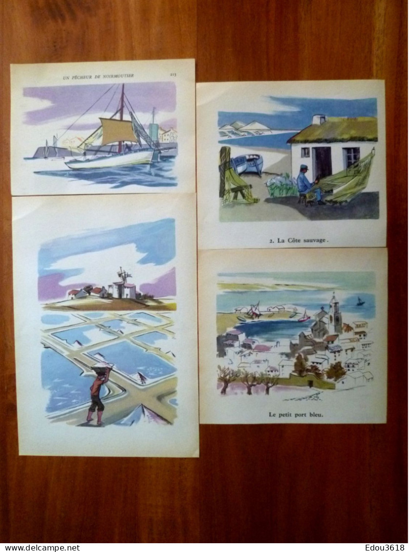 Lot 8 Dessin Illustration En Couleur De M. Maisonnier Chez Nous En France - Otros & Sin Clasificación