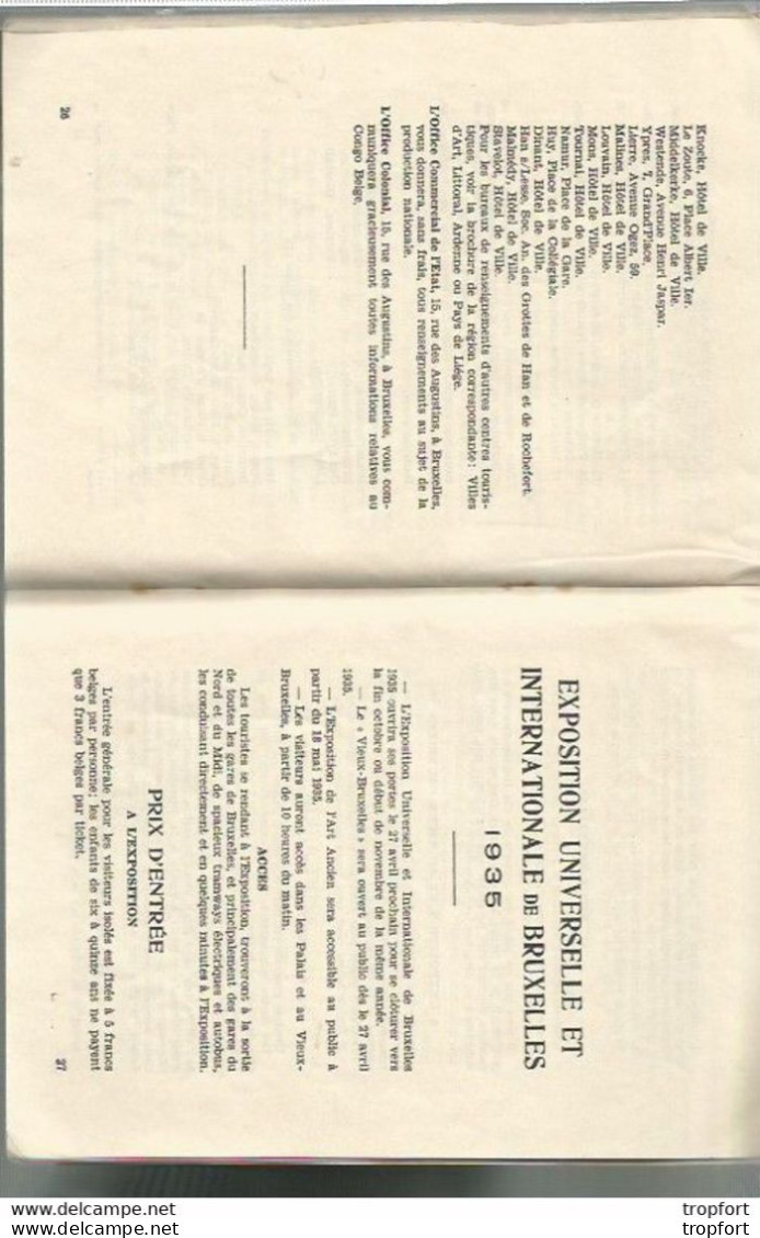 XB Cpa // Old Tourist Paper // Livret Touristique Ancien // GUIDE Du Voyageur 1935 LUXEMBOURG BELGIQUE Bruxelles - Tourism Brochures