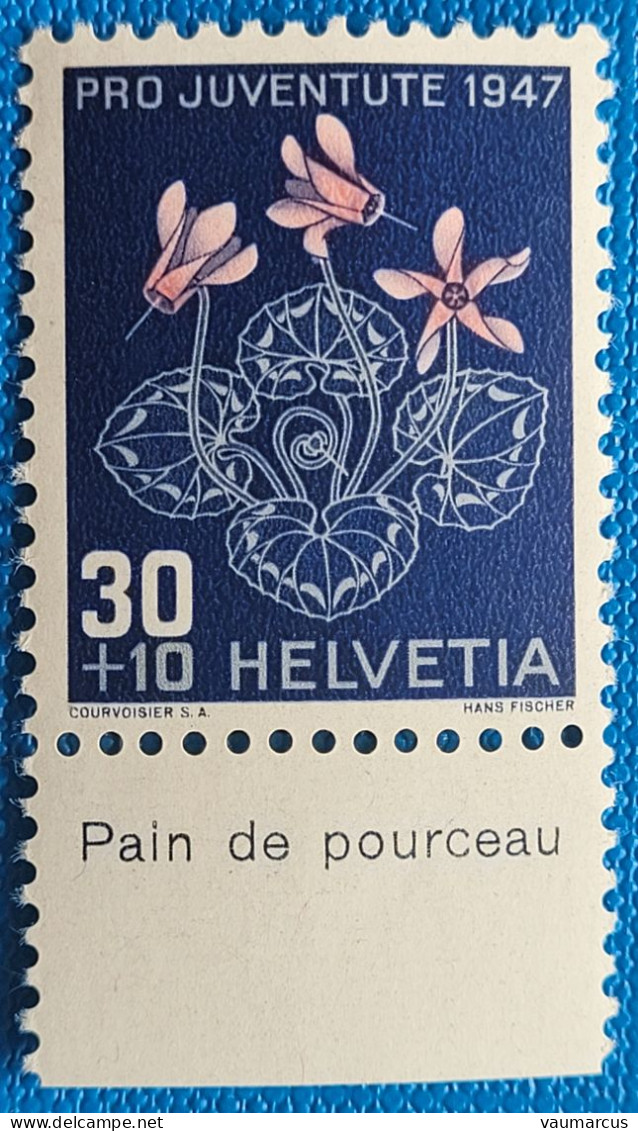 1947 Zu J 124 PRO JUVENTUTE Avec TABS En Français ** / MNH - Unused Stamps