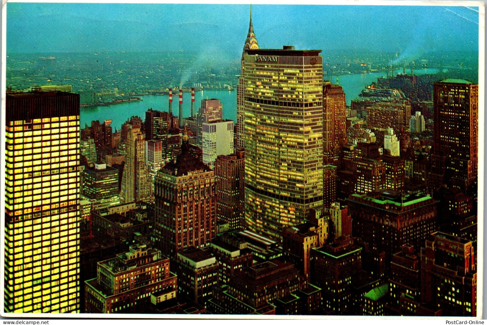 49904 - USA - New York City , Pan Am Building , Midtown Skyline At Night - Gelaufen 1980 - Altri & Non Classificati