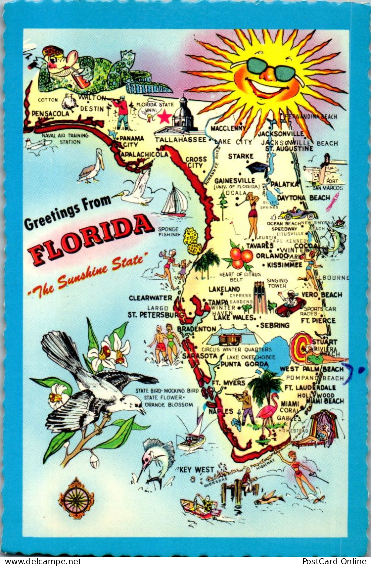 49865 - USA - Florida , Landkarte - Gelaufen 1980 - Otros & Sin Clasificación