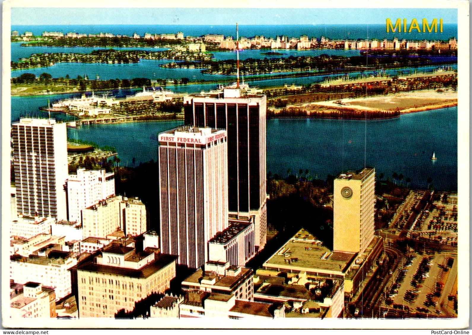 49862 - USA - Miami , Florida , Skyline , Biscayne Bay - Gelaufen 1983 - Miami