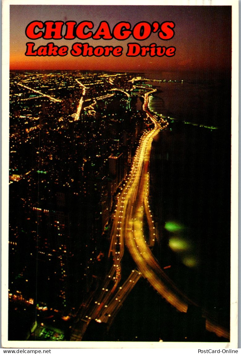 49828 - USA - Chicago , Illinois . Lake Shore Drive At Night - Gelaufen 1983 - Chicago