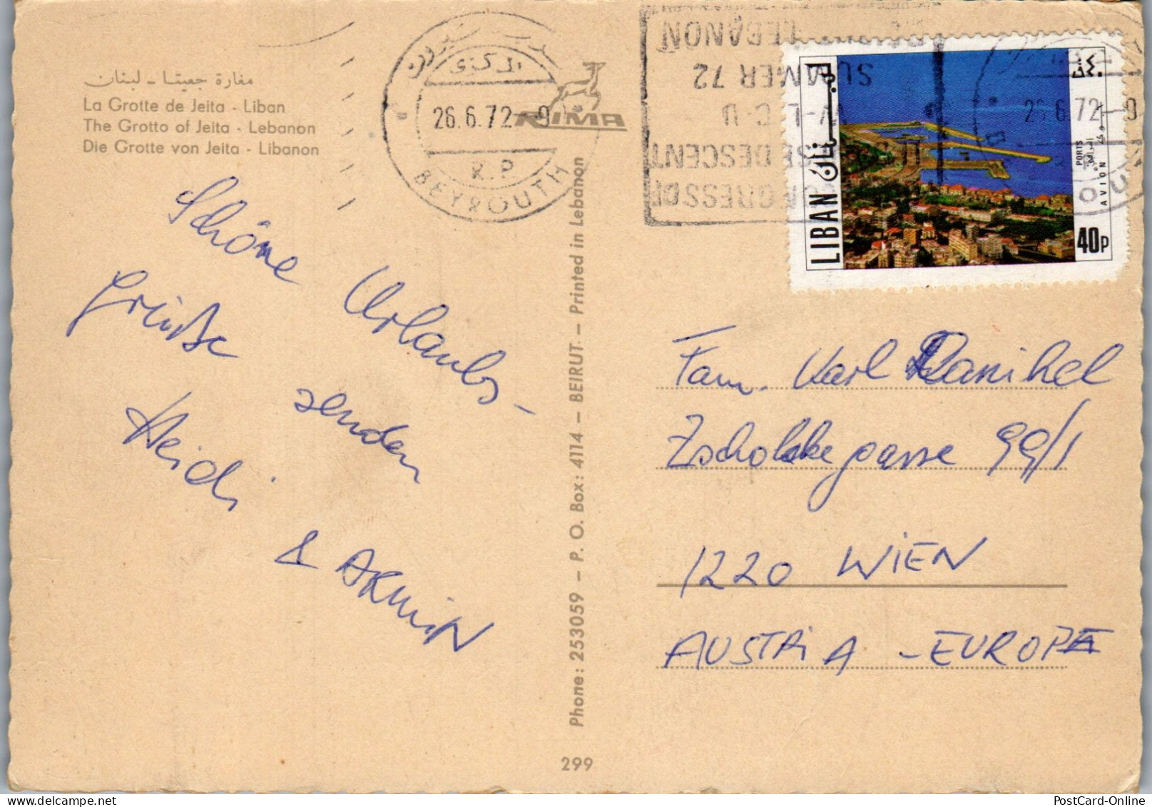 49836 - Libanon - Jeita , La Grotte De Jeita - Gelaufen 1972 - Liban