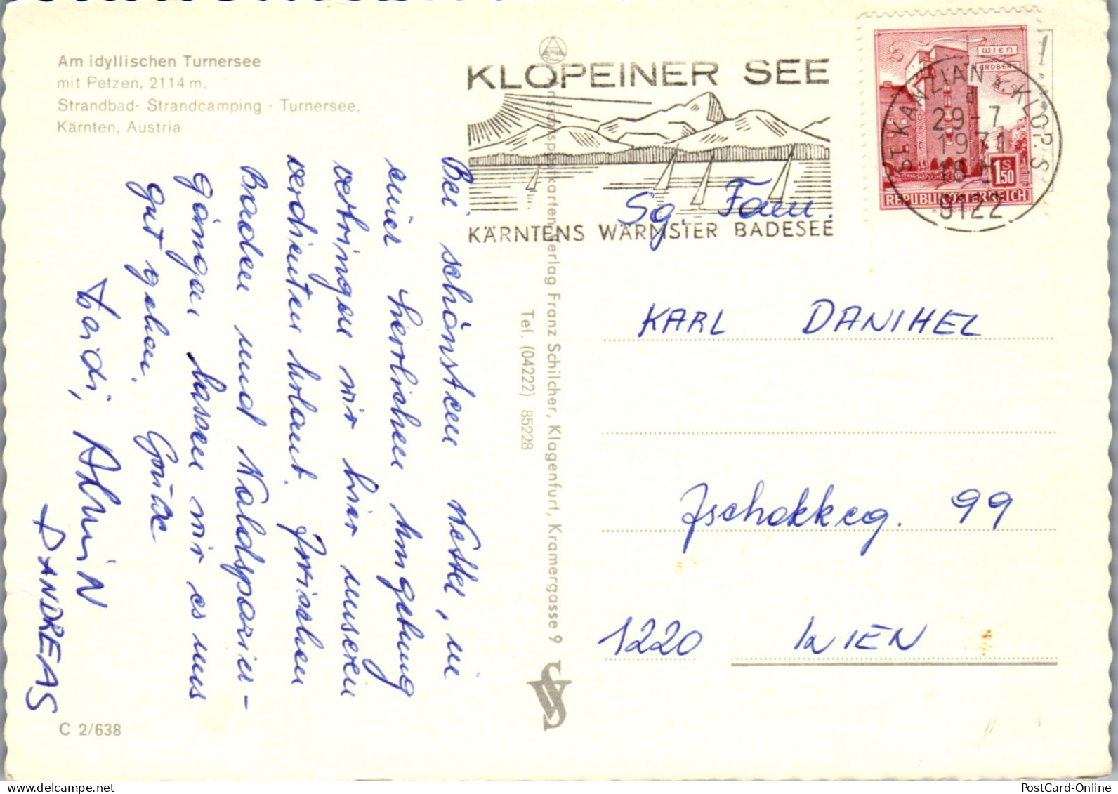 49780 - Kärnten - Turnersee , Mit Petzen - Gelaufen 1971 - Klopeinersee-Orte